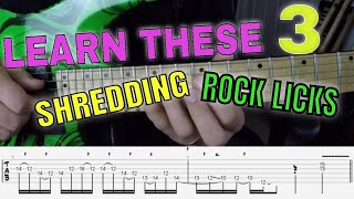 Rock Guitar Licks Lesson W Tab Shred The Blues Scale