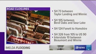 Several Southeast Texas roads including IH-10 remain flooded, closed Saturday