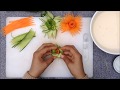 Amazing Design of Cucumber & Carrot Flower Garnish | Vegetable Rose Decoration DIY