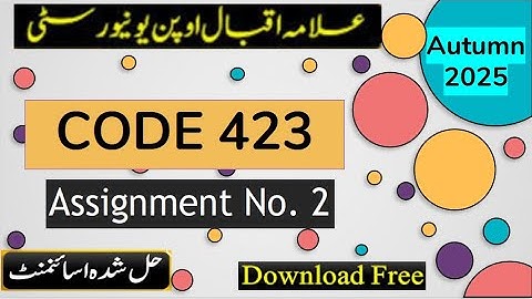 ⏩ AIOU Code 423 Solved Assignment No.2 Autumn 2025 | Subject: Library Services | Level: BACHELOR
