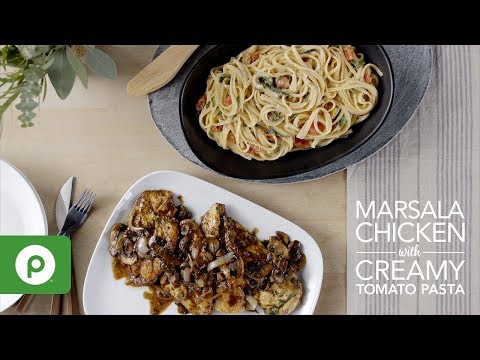 Marsala Chicken with Creamy Tomato Pasta. A Publix Aprons® Recipe.