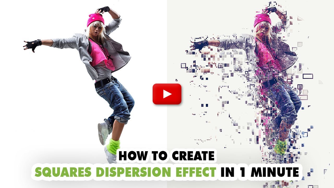 Squares Dispersion Photoshop Action Video Tutorial | SmartestMind Photoshop Actions Sharp Designer