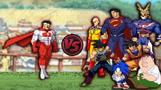 OmniMan vs EVERYONE! (OmniMan vs Bardock, Goku, Superman, Saitama, & More) Cartoon Fight Animation