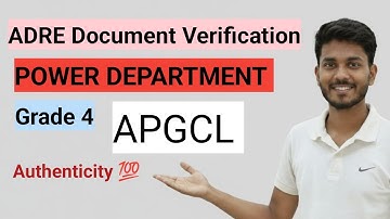 Power Department ITI // APGCL // ADRE 2.0 Documents Verification// Official Notification//