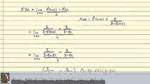 Using the definition of the derivative (with a rational function)