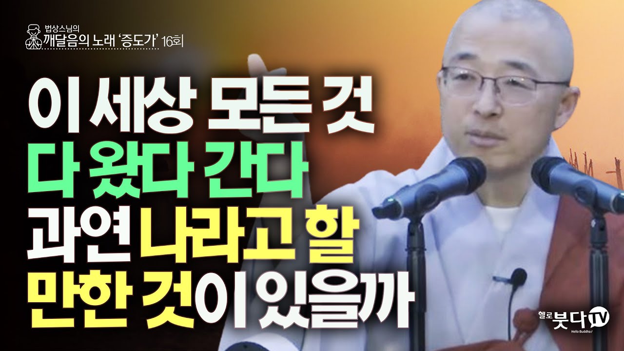 이 세상 모든 것 다 왔다 간다 과연 나라고 할 만한 것이 있을까  | 법상스님의 증도가 16회(8-2) | 분별 세상 깨달음 집착 고통 지혜 행복 현실 존재 인연 소통 인연