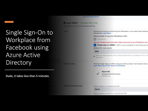 Workplace from Facebook Single Sign On using Azure Active Directory