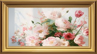Soft Floral Still Life TV Art in 4K | Elegant Pastel Flower Painting Ambience for Home Decor screenshot 4