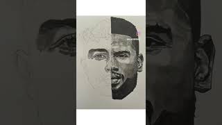 Drawing half of two different faces #portrait