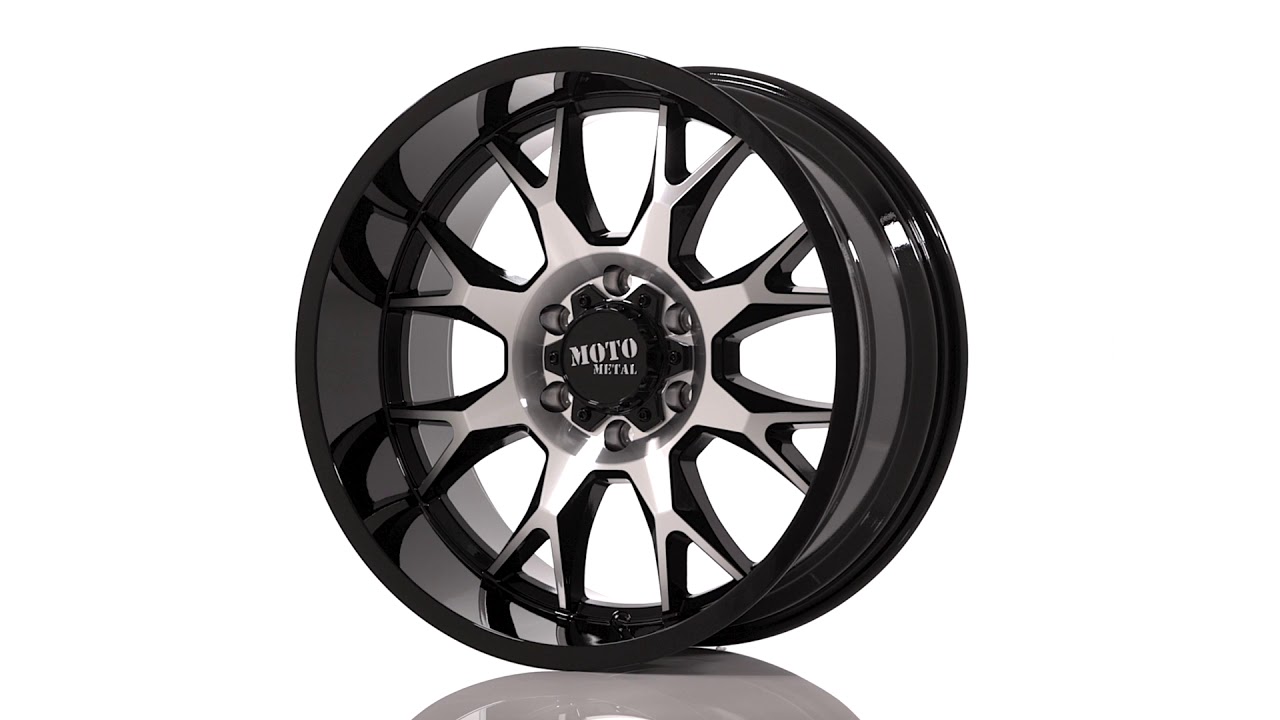 MOTO METAL WHEELS MO806 - 20x10 - GLOSS BLACK AND MACHINED