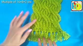 How to make woolen Muffler with Hand | BSD |cross Stitch pattern