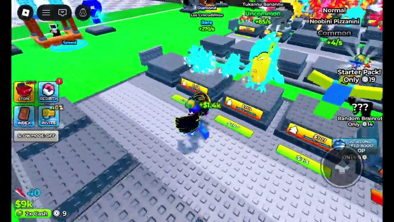 Πιαζω το Run for brainrot  στο roblox 