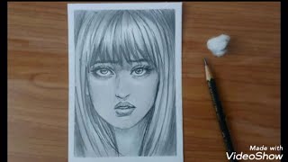girl drawing sketch step by step