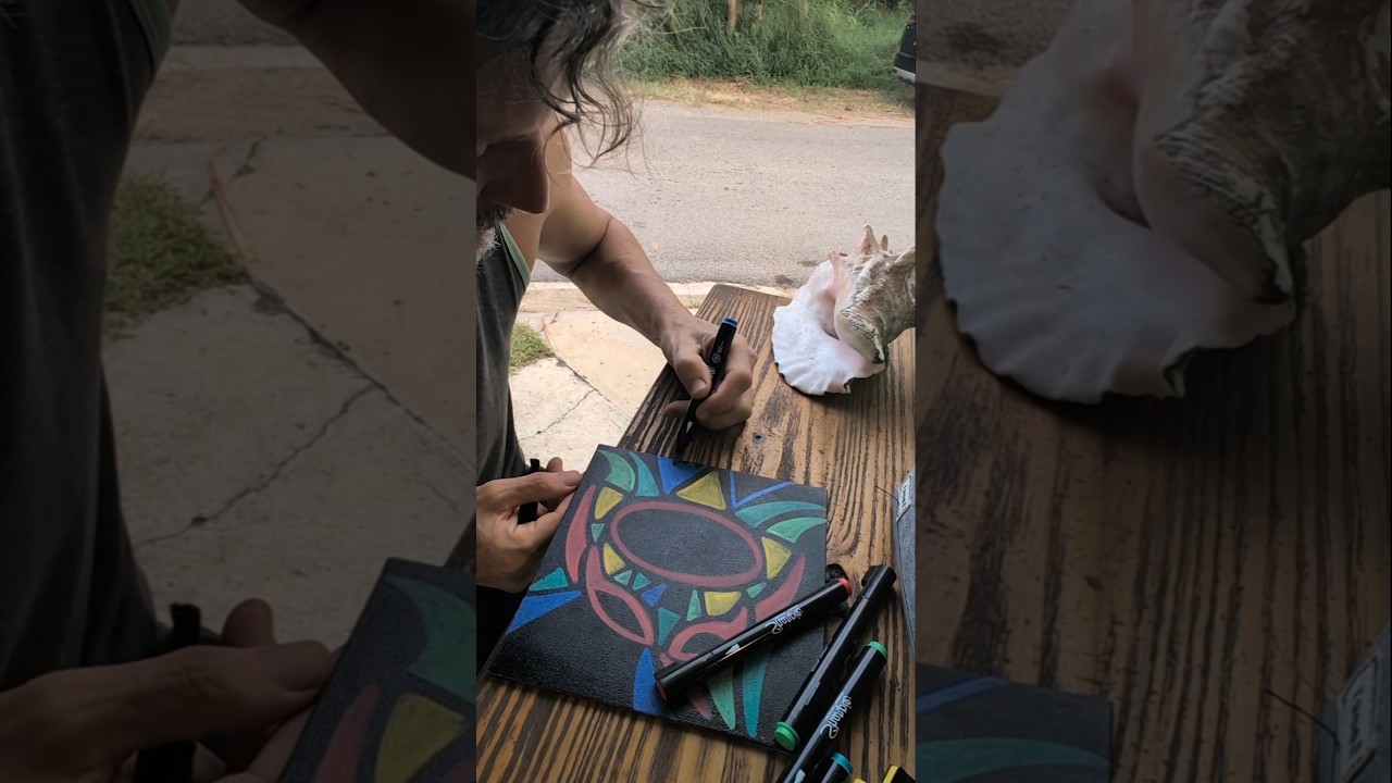 Sharpie Art on Black Canvas at Shacks Beach? Yup. 