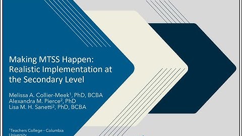 MTSS Implementation at the Secondary Level
