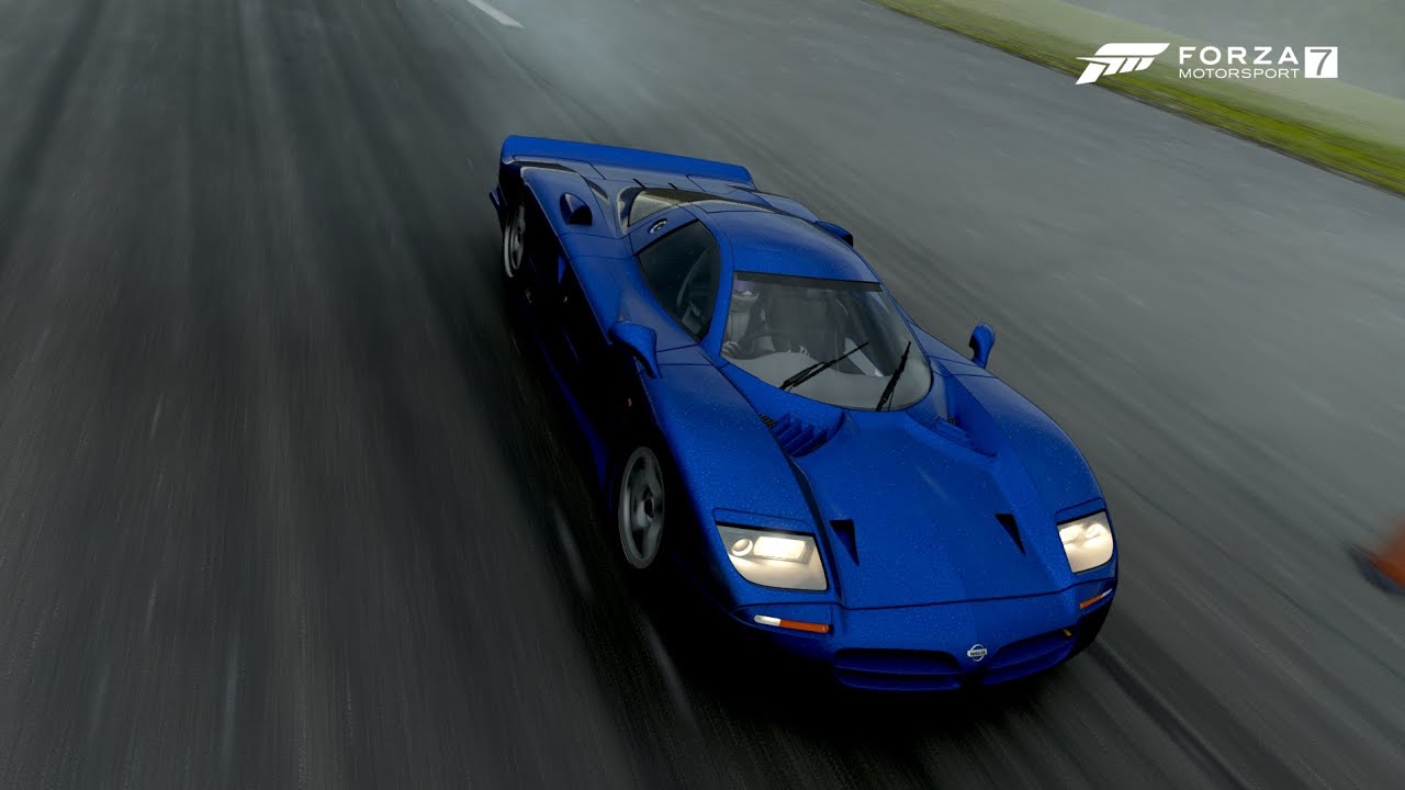 1998 Nissan R390 around the top gear test track with wet lap Forza ...