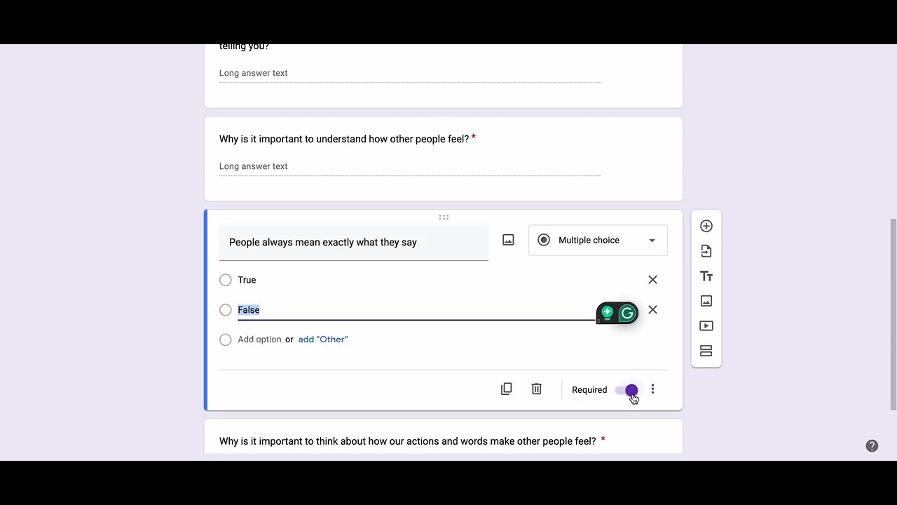Google Forms Example