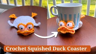 Easy Crochet Squished Duck Coaster | Crochet Silly Pop Coaster