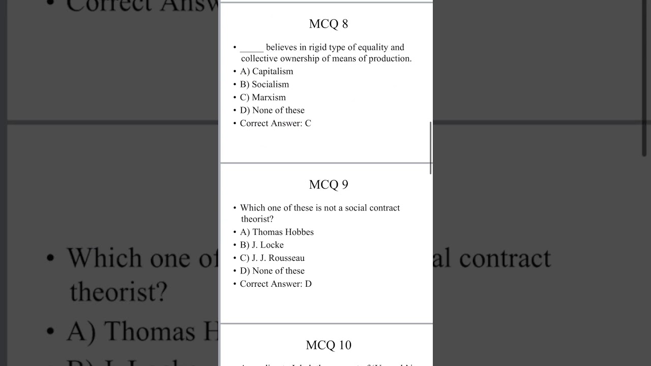 CSS political science Mcqs explained 2025