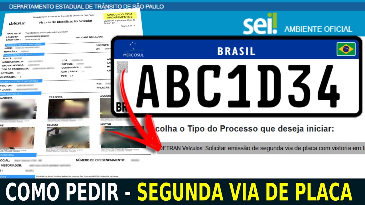 COMO SOLICITAR A SEGUNDA VIA DE PLACAS - USUÁRIO SEI EXTERNO DETRAN