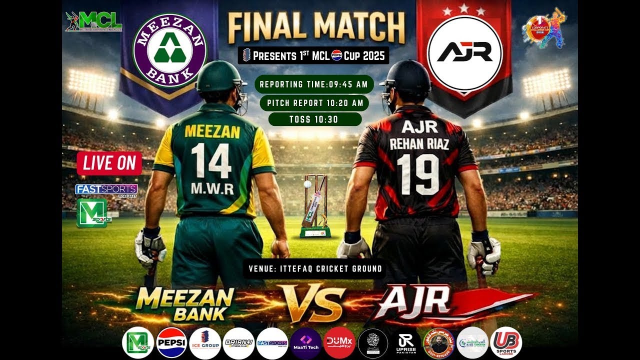 Meezan Bank Vs AJR Final Match Highlights | ICE Presents 1st MCL PEPSI Cup 2025