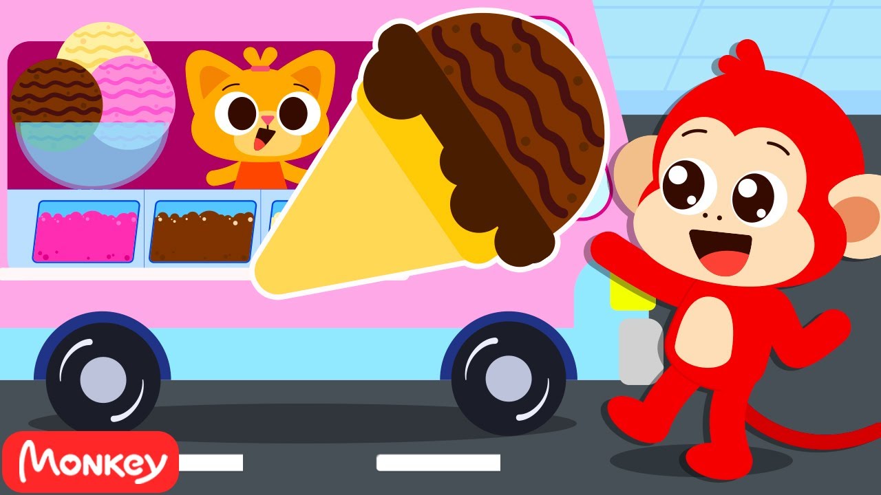 Cardboard Ice Cream Truck 🍨🍦 Fun Story 🤸 Monkey Junior Kids Learning Videos