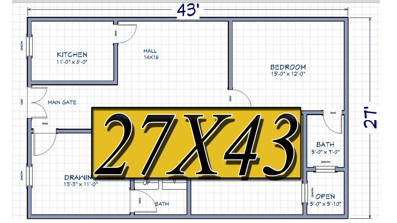 27X43 HOUSE PLAN