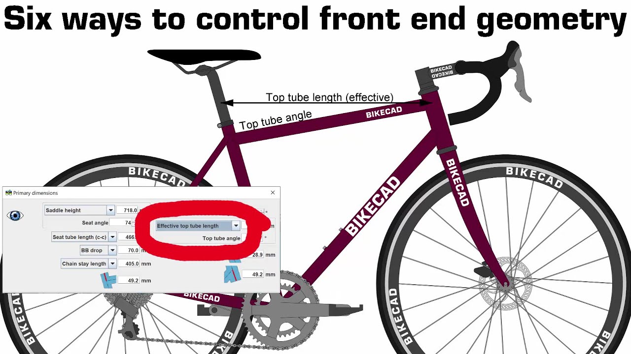 Controlling front end geometry in BikeCAD