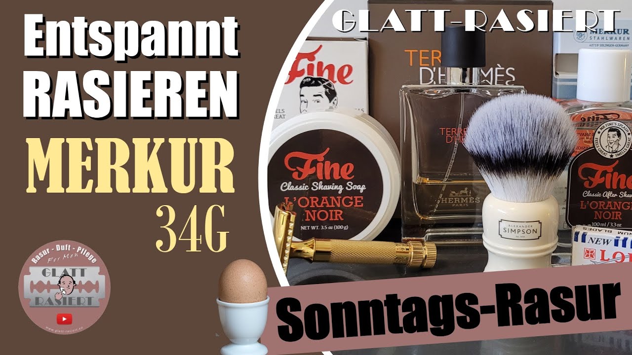 Sonntags-Rasur ║ Merkur 34G Rasierhobel / Fine AS / Simpson Trafalgar // GLATT - RASIERT