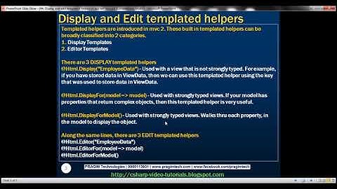 Part 44   Display and edit templated helpers in asp net mvc