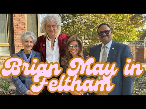  Sir Brian May opens the Freddie Mercury Memorial and Eco Cabin  in Feltham Green