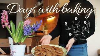Days with baking | buns, gingerbreads, embroidery and balcony | silent vlog