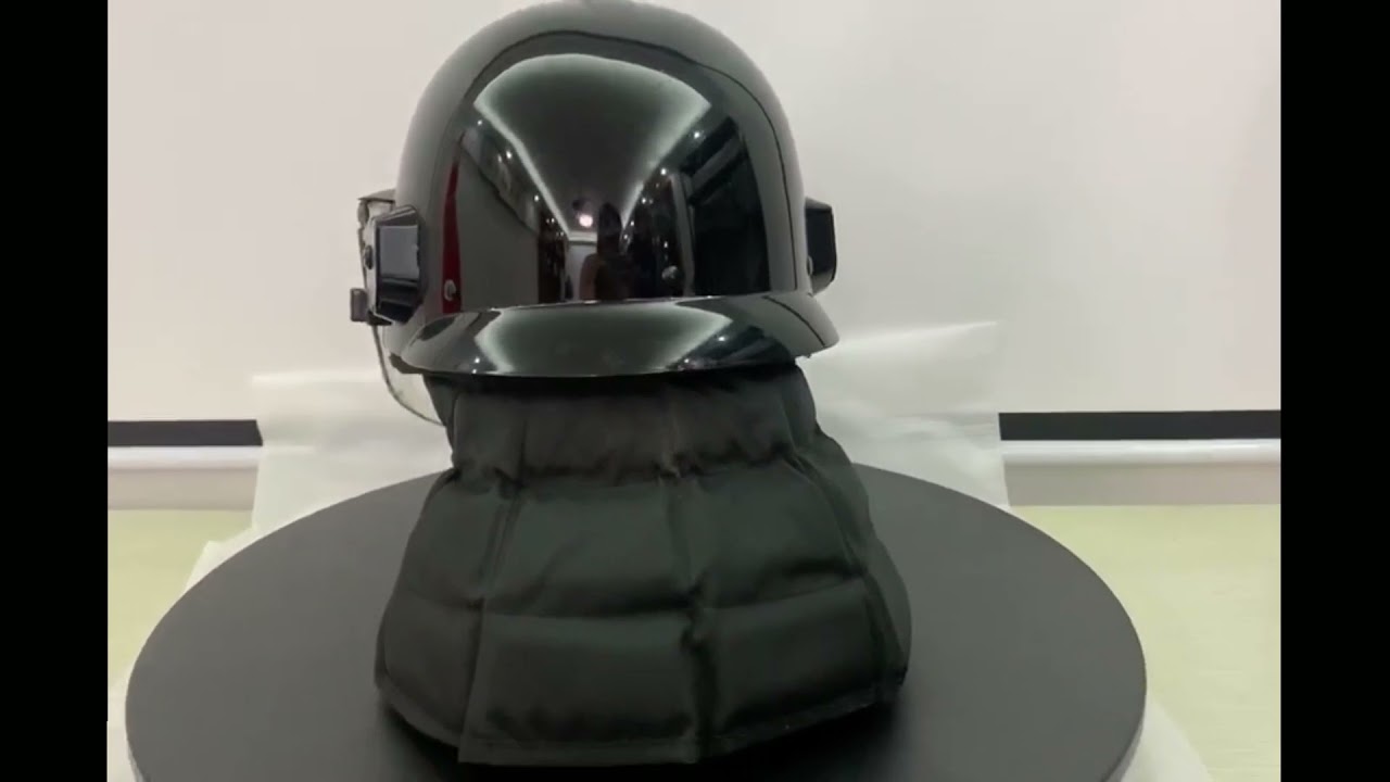 ABS police anti riot helmet with visor with neck protector