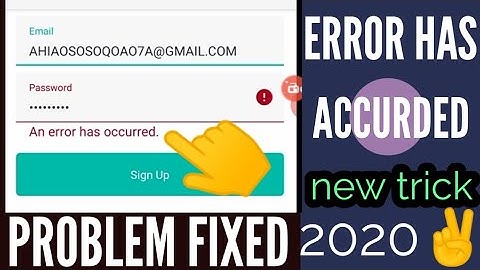 2nd line An error has occurred problem solve |New Trick 2020| indian tricker
