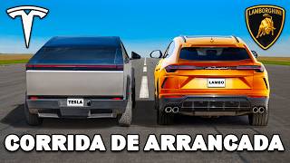 Tesla Cybertruck vs Lamborghini Urus: CORRIDA DE ARRANCADA