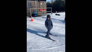 Racing at ski hill with mammar