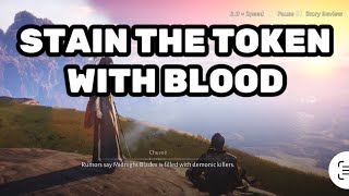 Stain the token with blood | Where winds meet quest