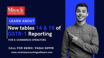 Learn About New tables 14 & 15 of GSTR 1 Reporting for E-Commerce Operators in Miracle Software