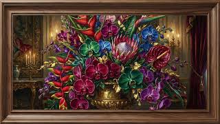 Royal Tropical Bouquet | Luxury Exotic Flower Art | 4K Piano Frame TV Ambience