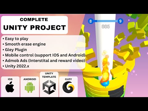 Unity complete game for Android and IOS - Stack Ball: Color Smash Tower