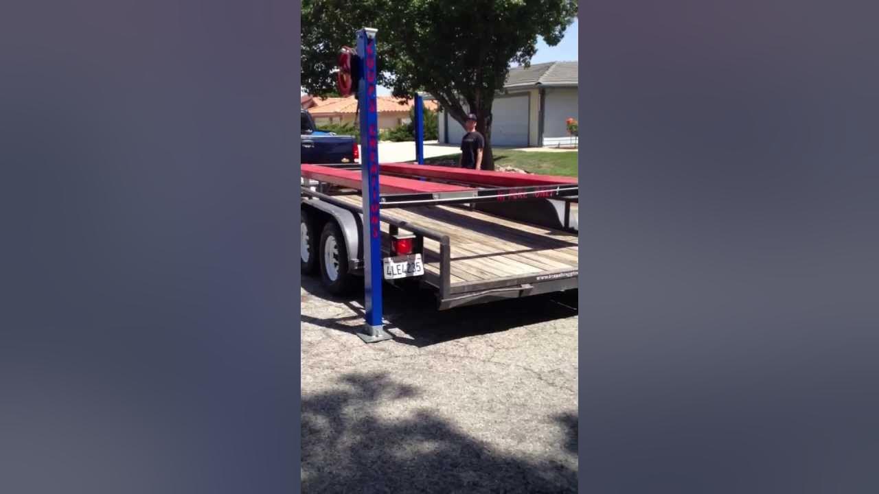 How to move a four post car lift the easy way YouTube