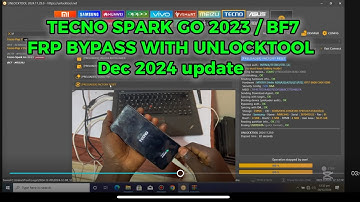 TECNO SPARK GO 2023 HARD RESET & FRP BYPASS UNLOCKTOOL . Tecno BF7 FRP BYPASS Dec. 2024 update…………..