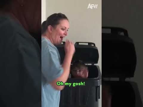 That Trashcan’s for Pranking Purposes ? #prank #joke #funny #scare #family #afv