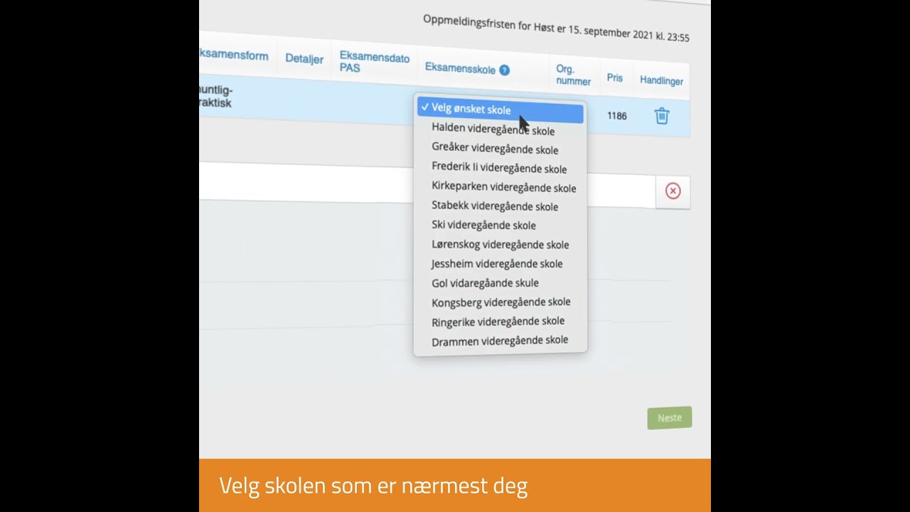 Oppmelding til privatisteksamen