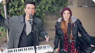 Video thumbnail of "Annie - "It's The Hard-Knock Life" Loop Pedal Cover (HOBO VERSION) Danny Padilla & Ally Hills"