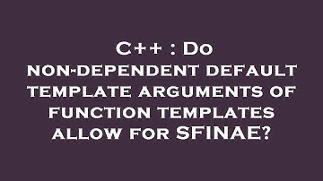 C++ : Do non-dependent default template arguments of function templates allow for SFINAE?