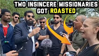 Two missionaries get triggered by one question Smile2Jannah And Visitor Speakers Corner Sam Dawah