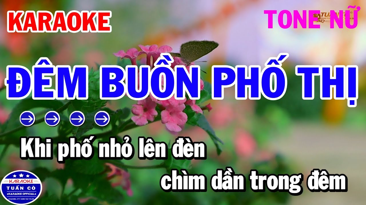 Karaoke Đêm Buồn Phố Thị Tone Nữ Am Nhạc Sống