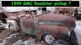 1949 GMC pickup roadster, section the hood to fit the body.