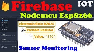 Arduino Firebase project: send data to Firebase using Nodemcu esp8266, firebase library, auth, iot